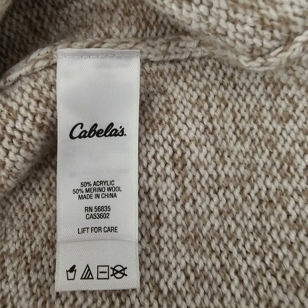 Cabela's Beige Marled Wool Sweater - Picture 6 of 6